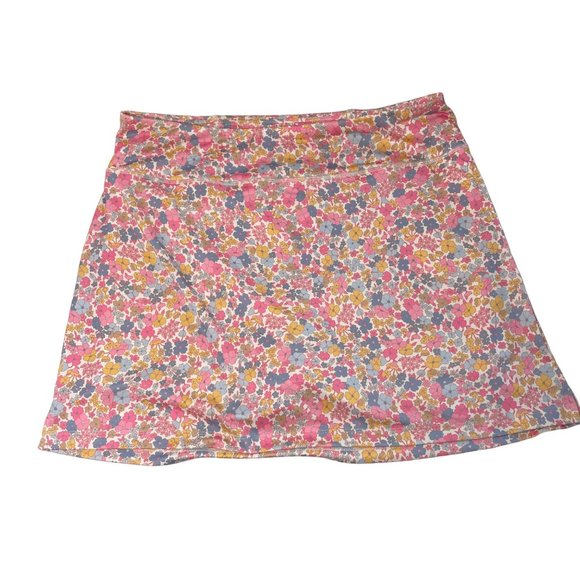 Kensie Skort Tennis Shorts Skirt Pink Floral Size Large u